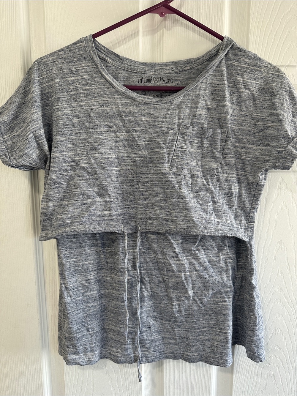 Latched Mama Heather Gray Short Sleeve Nursing Tee
